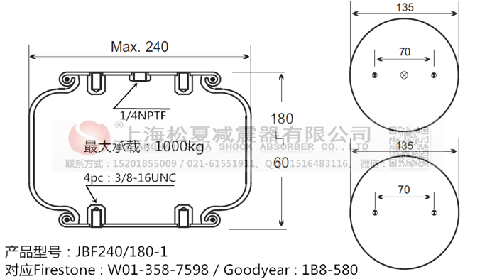 JBF240-180-1橡膠<a href='http://msabry.com/' target='_blank'><u>空氣彈簧</u></a>