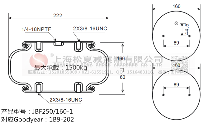 JBF250/160-1橡膠<a href='http://msabry.com/' target='_blank'><u>空氣彈簧</u></a>