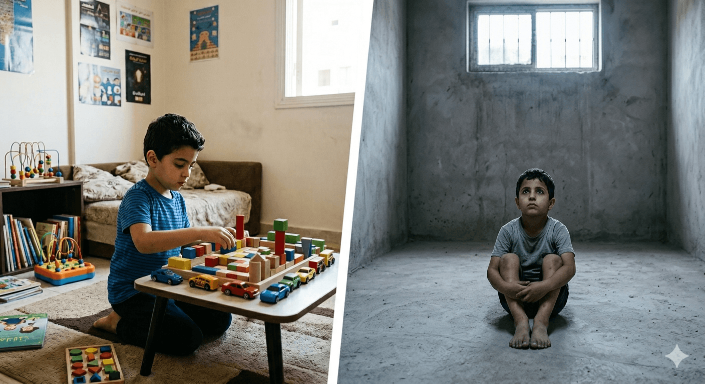 الفرق بين الحرمان البيئي والتوحد عند الأطفال — دليل شامل للأهل
