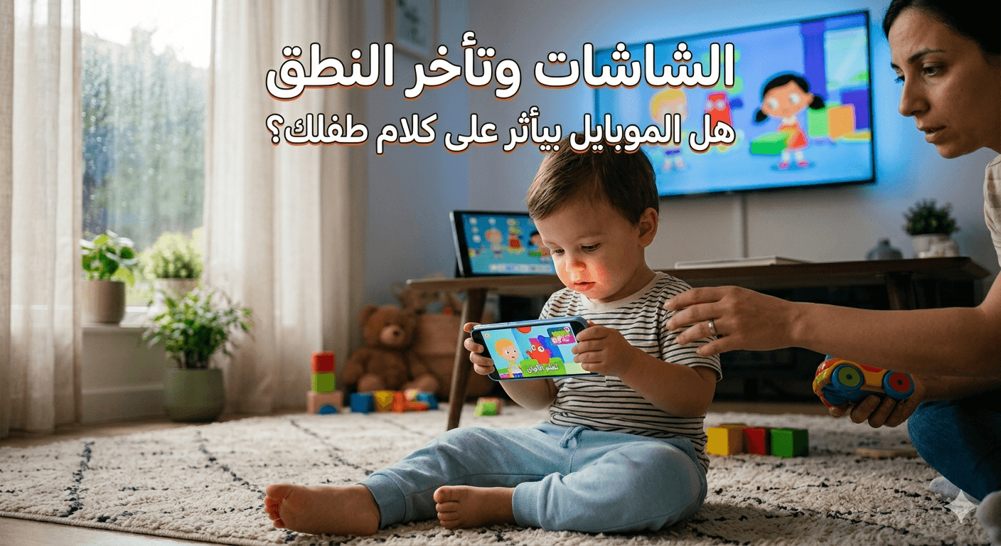 الشاشات وتأخر النطق — هل الموبايل بيأثر على كلام طفلك؟
