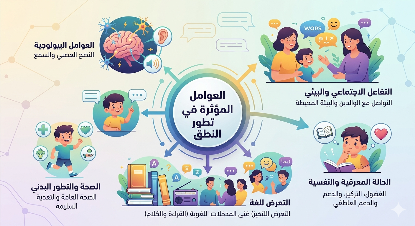 العوامل المؤثّرة في تطوّر النطق عند الأطفال