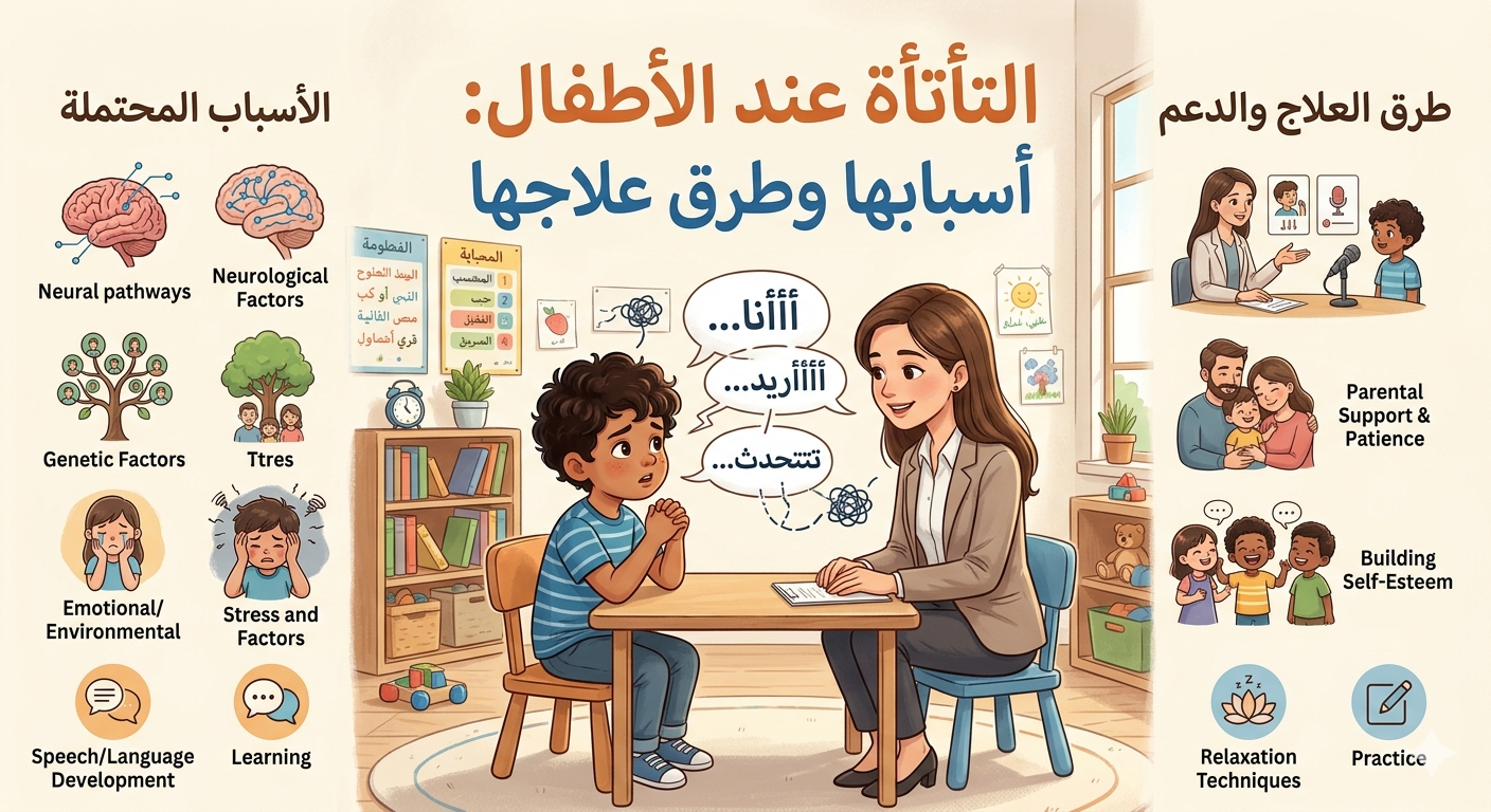التأتأة عند الأطفال: أسبابها وطرق علاجها